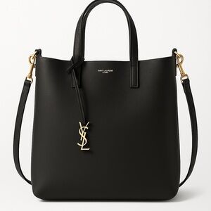Saint Laurent Black Tote with Gold Accents